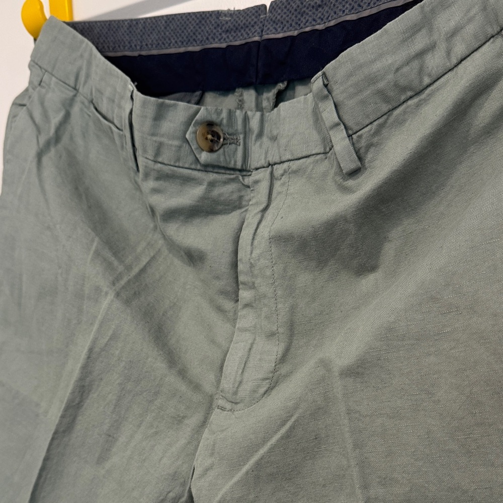 Bonobos Men's Slim Sage Light Green Chinos 36x32 Cotton Linen NWOT - Picture 3 of 6